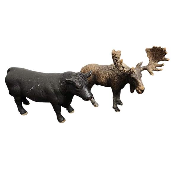 Schleich Black Angus Bull Cow Figure Realistic Farm Animal Learning Toy Moose 03 - Picture 1 of 6